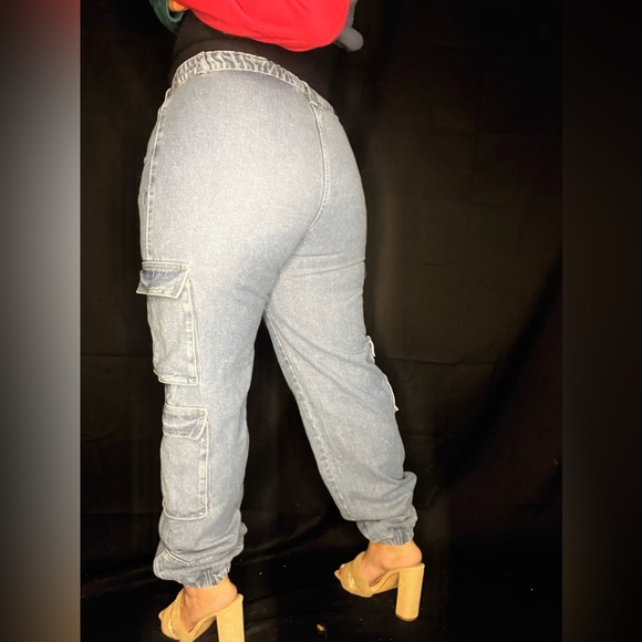 Blue Jean Cargo Jogger Pants 👖 - Picture 3 of 5